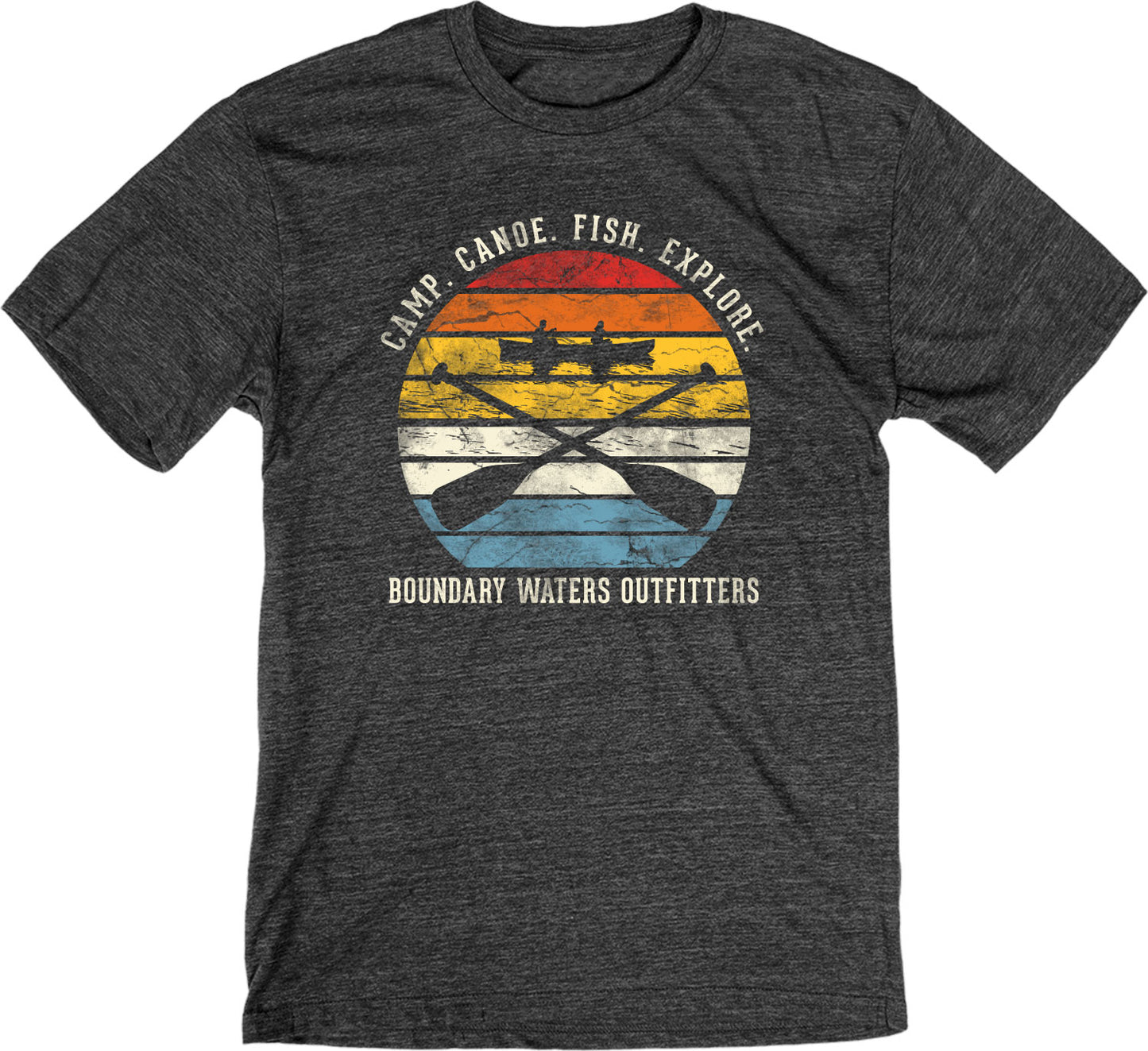 "Camp, Canoe, Fish, Explore"  Tee Shirt