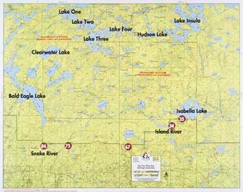 F-4: Lake One, Lake Two, Lake Three, Lake Four, Bald Eagle Lake, Insula Lake